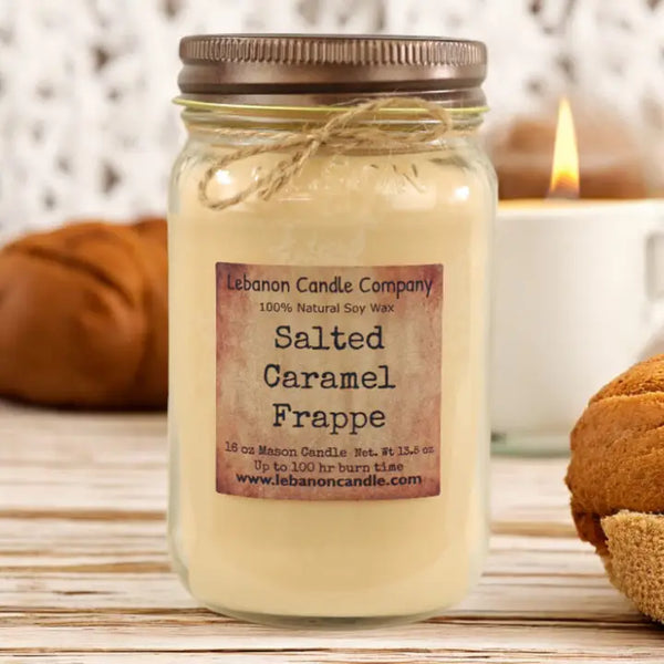 Salted Caramel Frappe 16 oz. Mason Jar Soy Candle