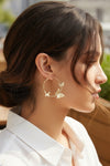 Fluttering Butterfly Adorned Hoops in Gold