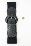 Rustic Look Wide Stretch Belt in Black