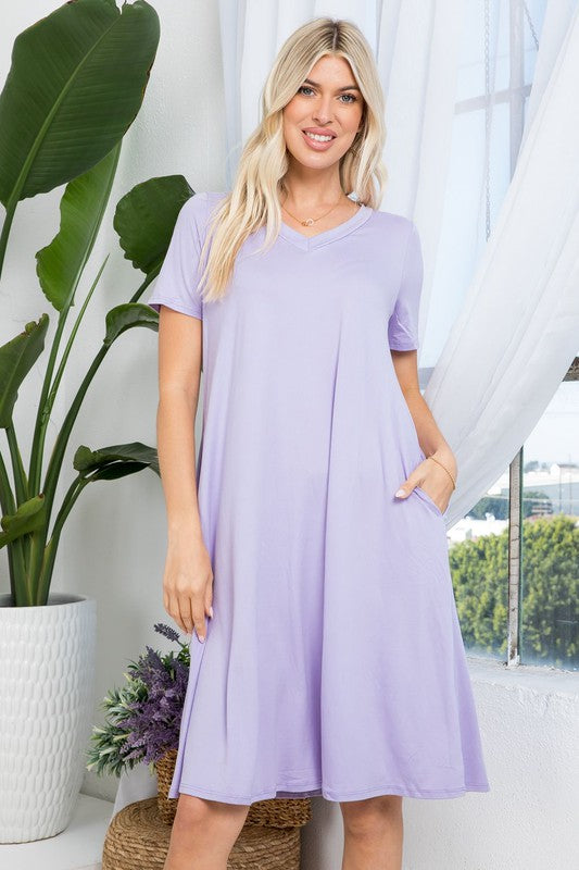 Simplici-Tee T-Shirt Dress in Lavender