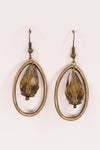 Bijou Bronze Hoop and Glass Bead Earrings