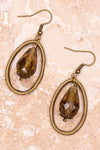 Bijou Bronze Hoop and Glass Bead Earrings