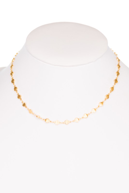 Aurora 20" Gold Puff Bead Chain Necklace