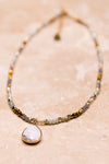 Katrina Multi Crystal Bead and Marble Charm Necklace