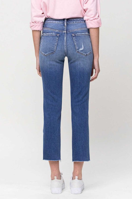 Chelsea Mid-Rise Straight Crop Jeans
