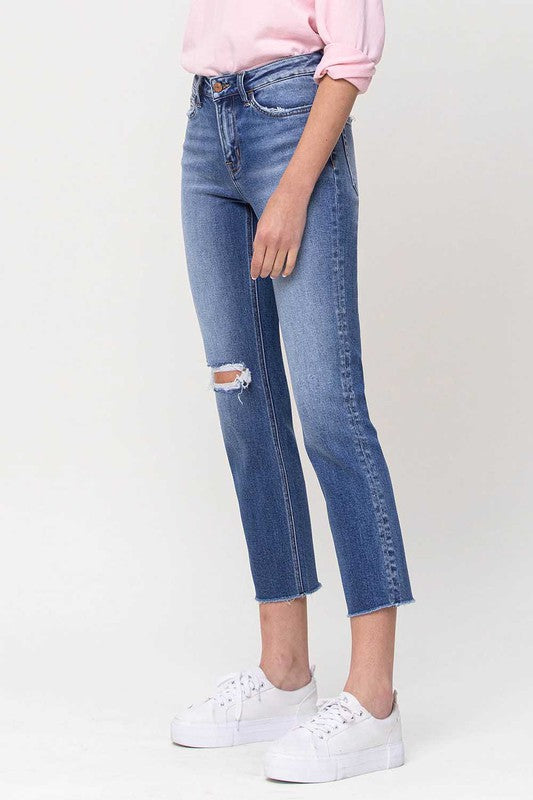 Chelsea Mid-Rise Straight Crop Jeans