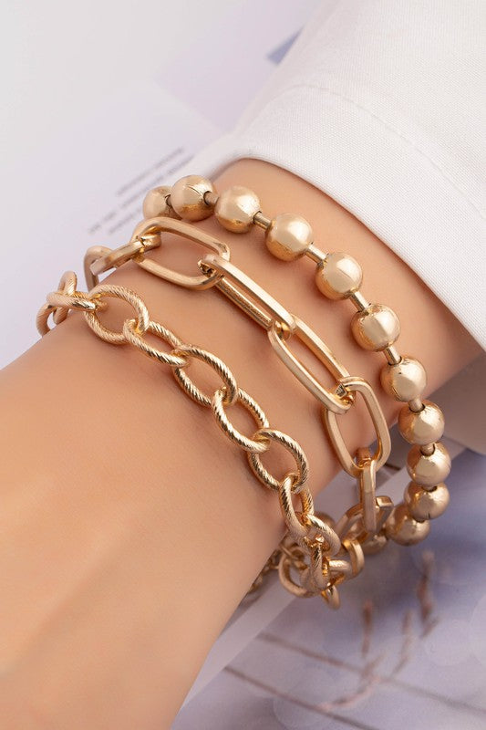 Elemental Three Row Chunky Bracelet