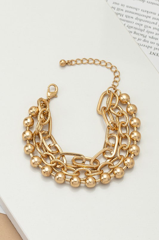 Elemental Three Row Chunky Bracelet
