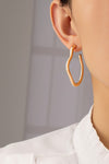 Everly Irregular Shaped Hoop Earrings in Gold