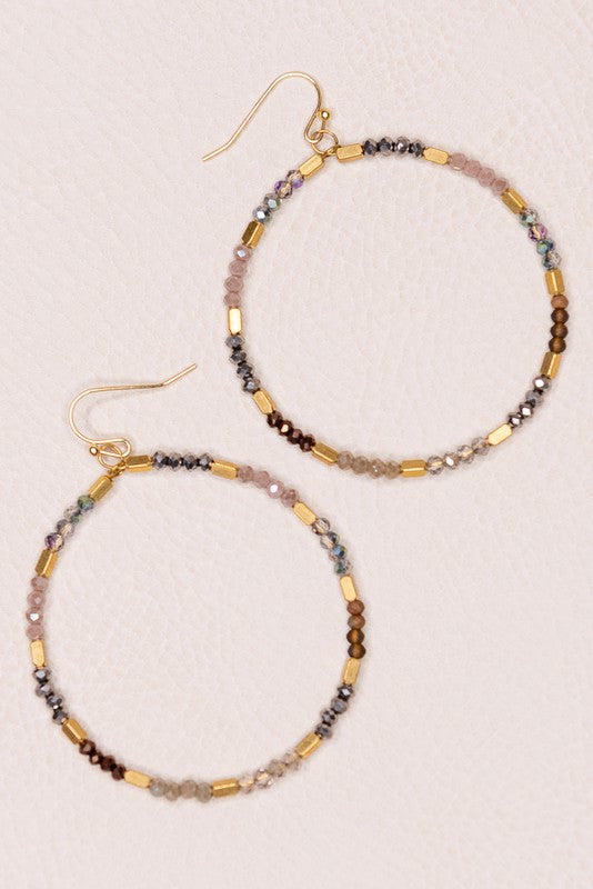 Kennedi Beaded Hoop Earrings in Gold