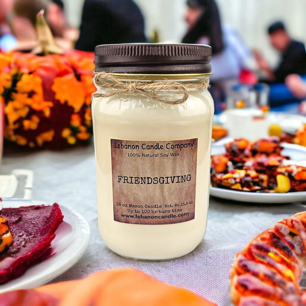 Friendsgiving 16 oz. Mason Jar Soy Candle