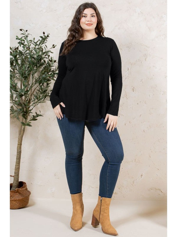 The Jamie Top in Black - Curvy