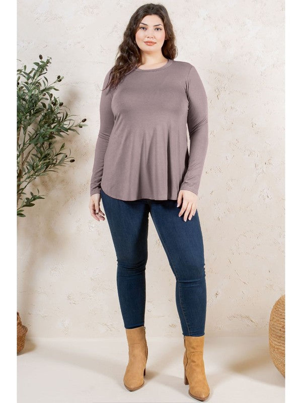 The Jamie Top in Mocha - Curvy