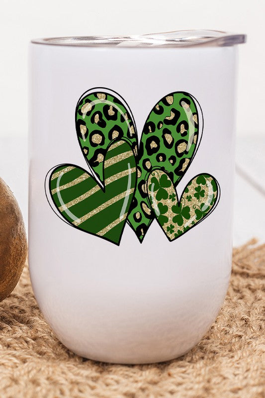 St. Patrick's Day Green Heart 12 oz. Drink Tumbler