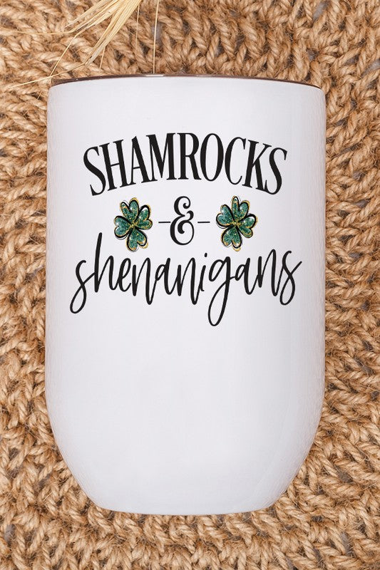 St. Patrick's Day Shamrocks and Shenanigans 12 oz. Drink Tumbler
