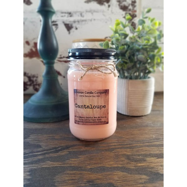 Cantaloupe 16 oz. Mason Jar Soy Candle