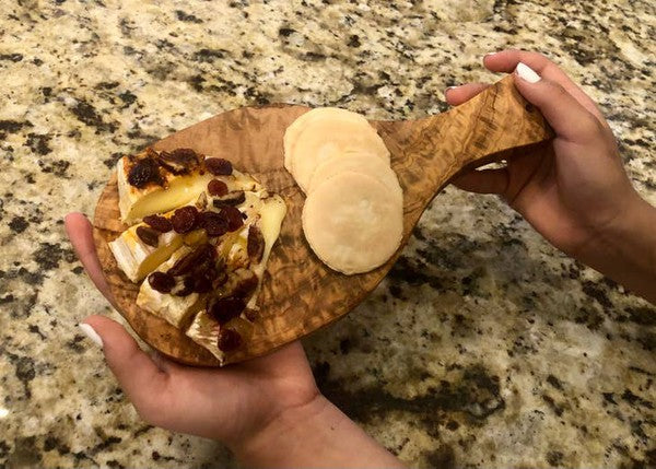 Olive Wood Cutting/Charcuterie Board with Handle