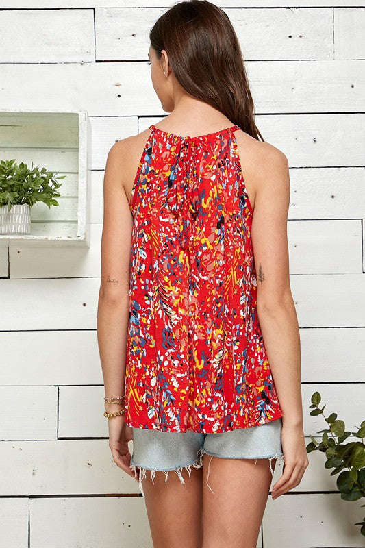 Feels Like Summer Halter Neck Blouse in Red