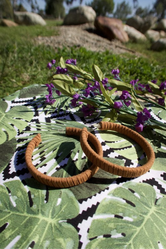 Sienna Suede Leather Wrapped Hoops