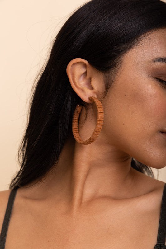 Sienna Suede Leather Wrapped Hoops
