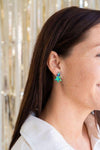 Sparkly Confetti Tree Stud Earrings in Green