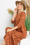 A Joyous Time Leopard Print Maxi Dress in Rust