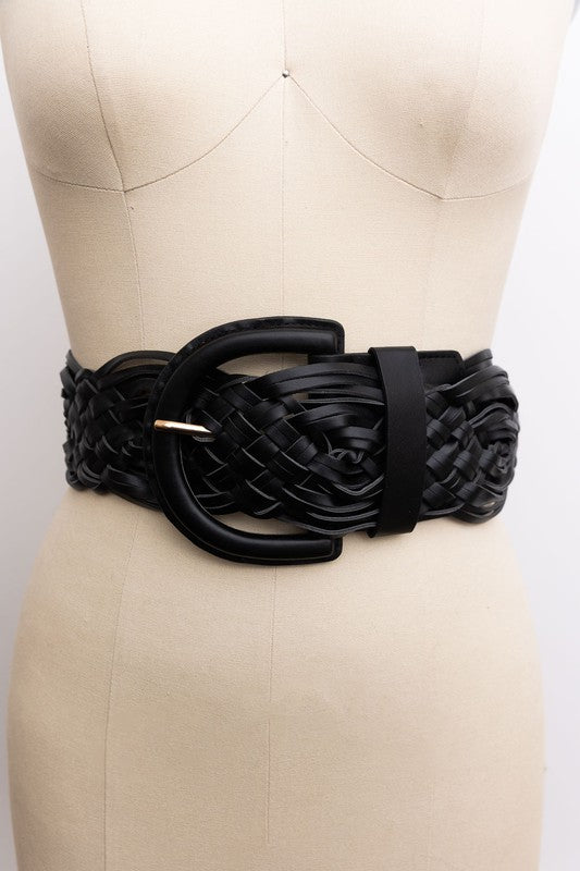 Braided Wide Talbot Belt in Black