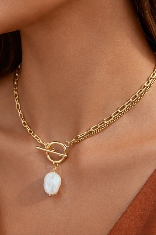 Renee 18k Gold Plated Pearl Layer Necklace