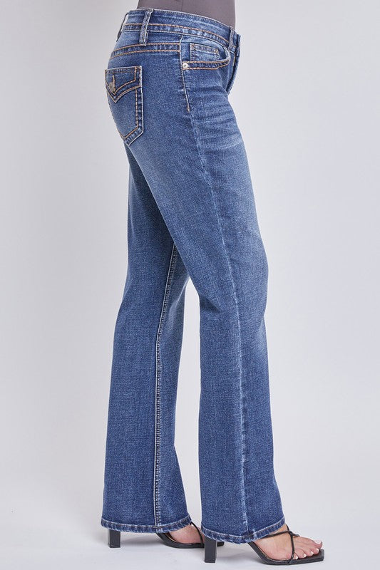 Valerie Mid-Rise Faux Flap Pocket Bootcut Jeans