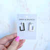 Silvie Luxe Silver Square Hoop Earrings