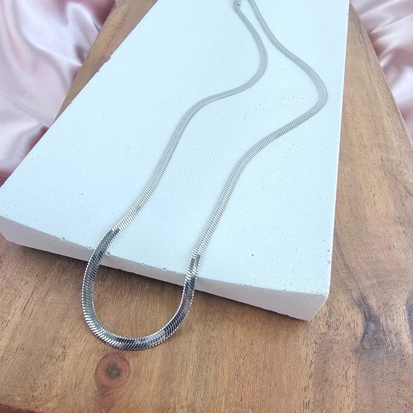 Luxe Silver Herringbone Chain - 18
