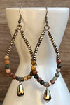 Giada Natural Stone Bead Teardrop Earring