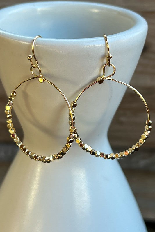 Emory Gold Beaded Hoop Earring