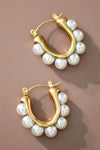 Patrice 18K Gold Dipped Pearl Hoop Earrings