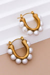 Patrice 18K Gold Dipped Pearl Hoop Earrings