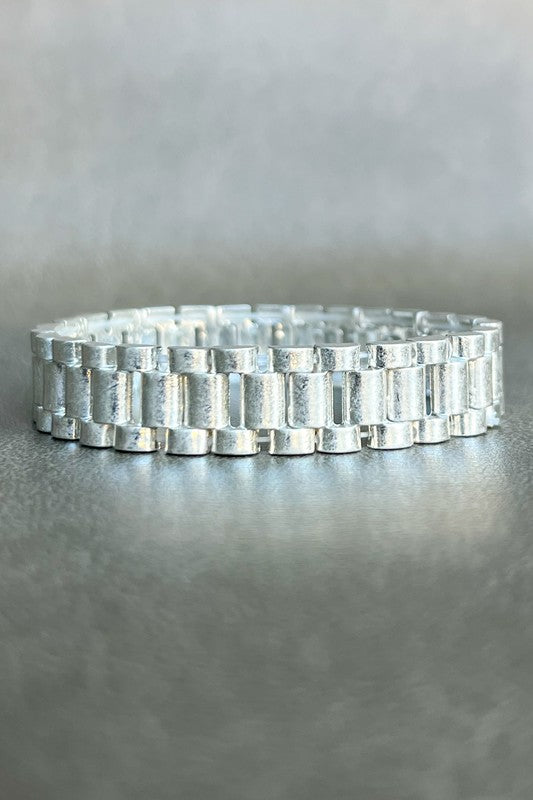 Millie Watch Band Bracelet in Worn Silver