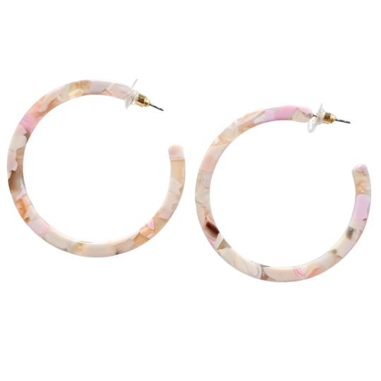 Camryn 2" Hoop Earrings in Peachy Pink
