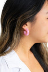 Krista Chunky Hoops in Bubble Gum Pink
