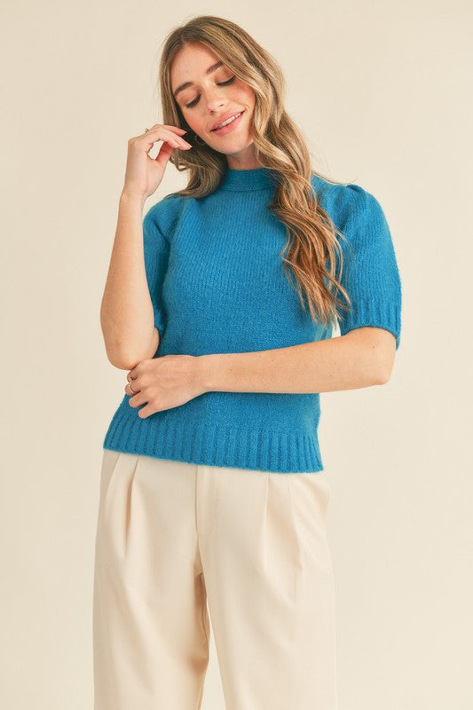 Set My Sights Bow Tie Back Sweater in Dark Turquoise