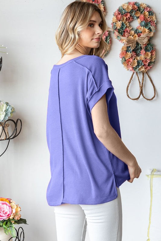Got Me Pegged Seam Detail Button// Top in Very Peri - Curvy