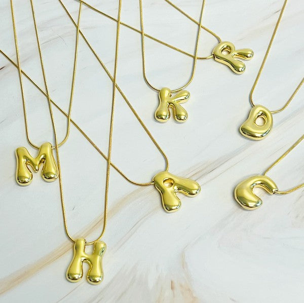 Balloon Letter Initial Necklace