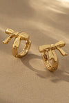 Ashleigh Bow Huggie Earrings in Gold