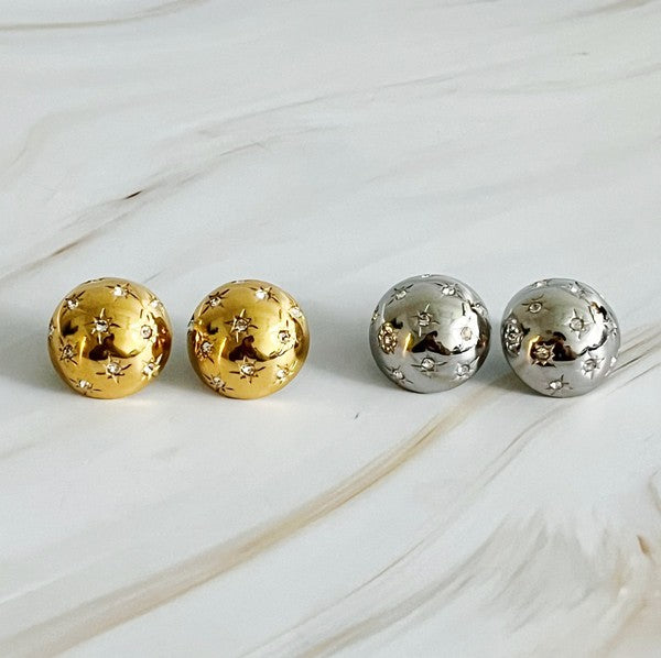 Starlight Dome Stud Earrings