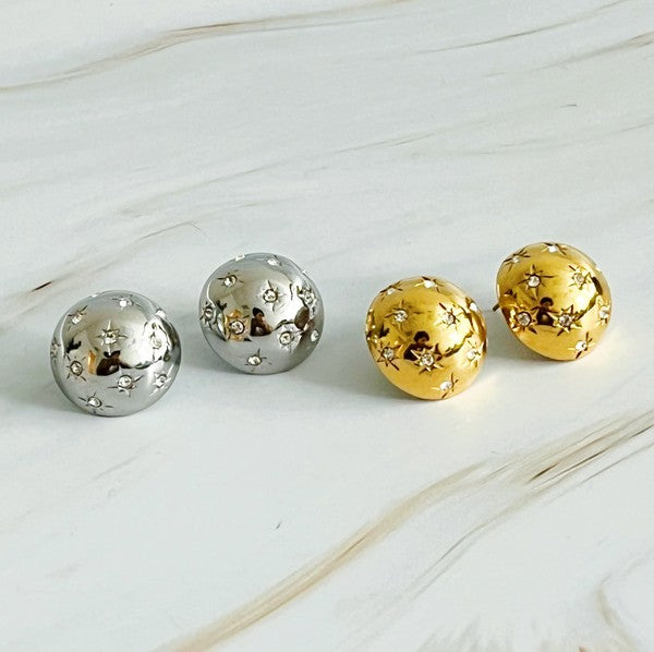 Starlight Dome Stud Earrings