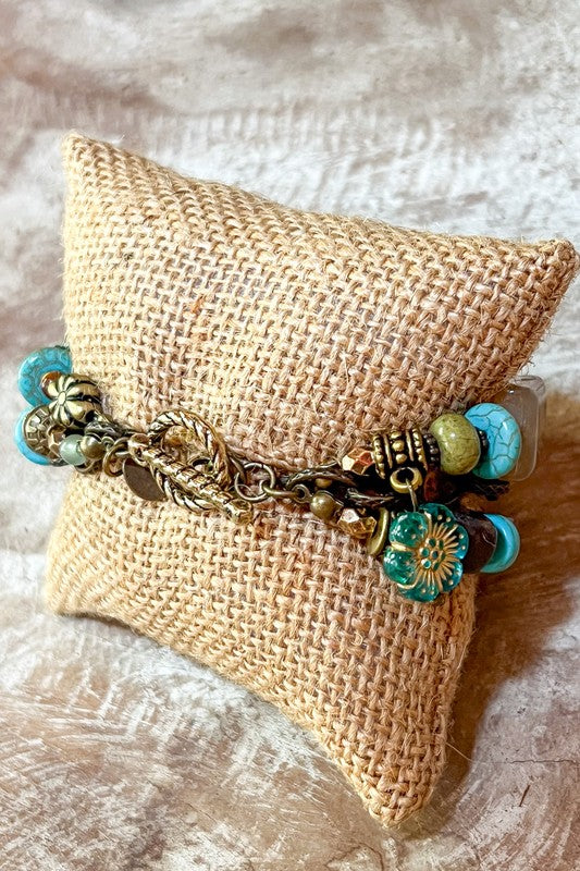 Marquesa Mult Strand Beaded Bronze Bracelet