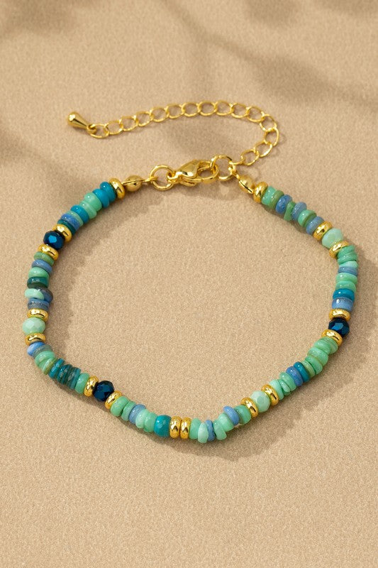 Mystic Agate Bead Bracelet in Green