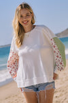 Thinking About You Oversized French Terry Pullover in White - Curvy