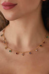 Fiona 18K Gold Plated Crystal Charm Necklace