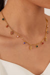 Fiona 18K Gold Plated Crystal Charm Necklace
