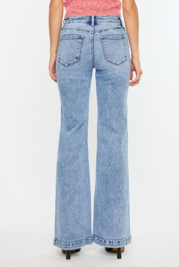 The Madelynn Wide Leg Flare Jean from KanCan in Light Wash